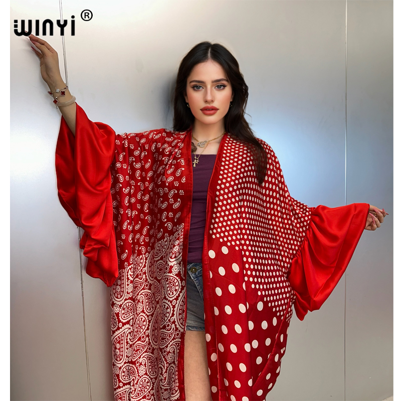 Cover Up Kaftan - WINYI Sommer Kimono Partykleid Strandkleidung Badeanzug-Überwurf