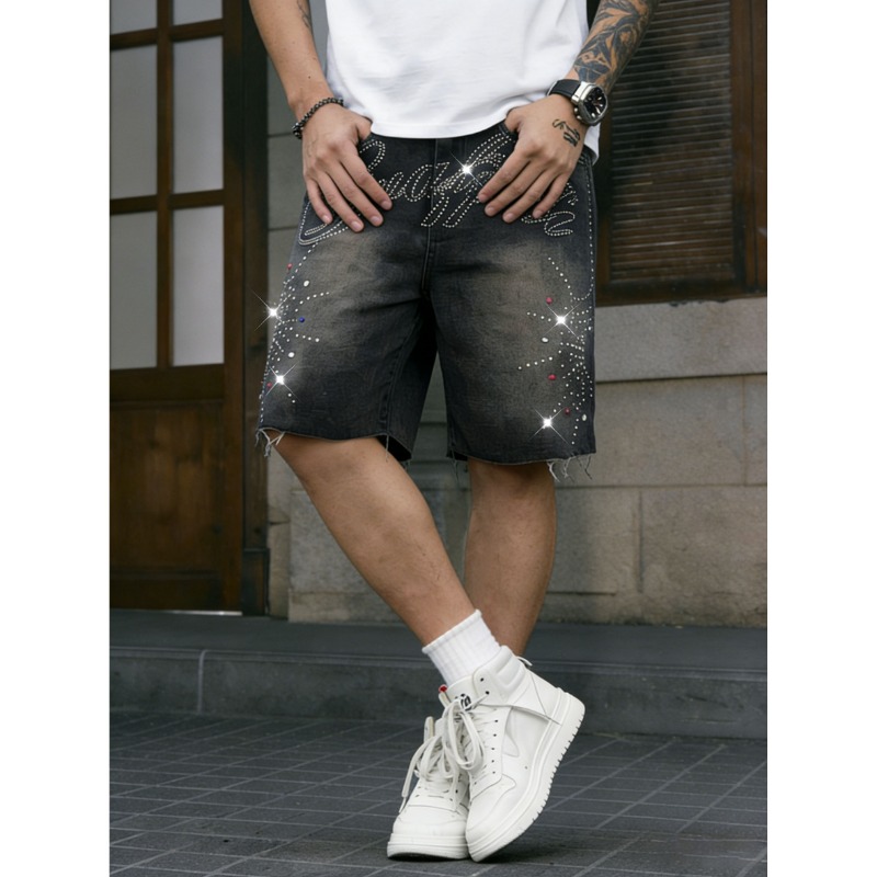 Amerikanische Streetwear Herre – Shorts Denim Frayed Bewertung und Preis