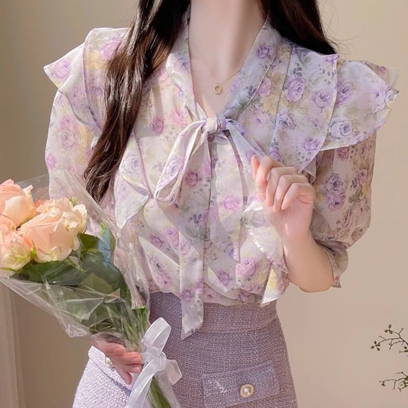 Damen-Bluse aus Chiffon mit Bl – Romper Floral Print Bewertung und Preis
