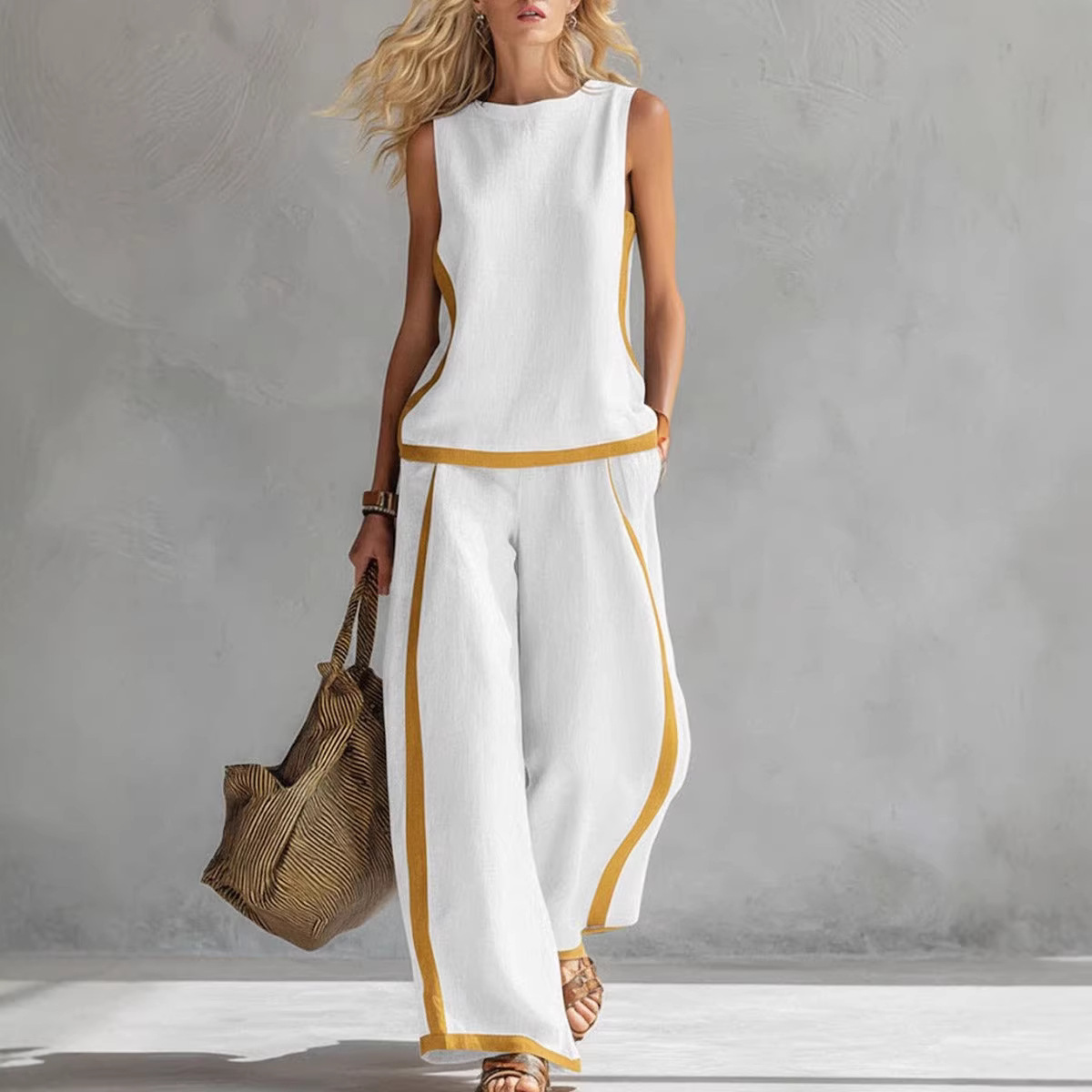 Damen Leinen 2-Teiliges Set Fa – Linen Pant Wide Bewertung und Preis
