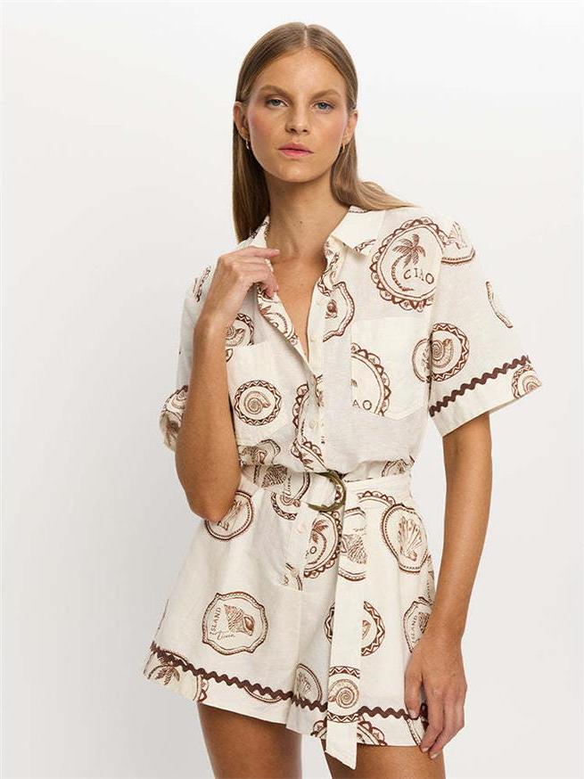 Elegantes Blumenmuster Leinen- – Linen Dress Wrap Bewertung und Preis