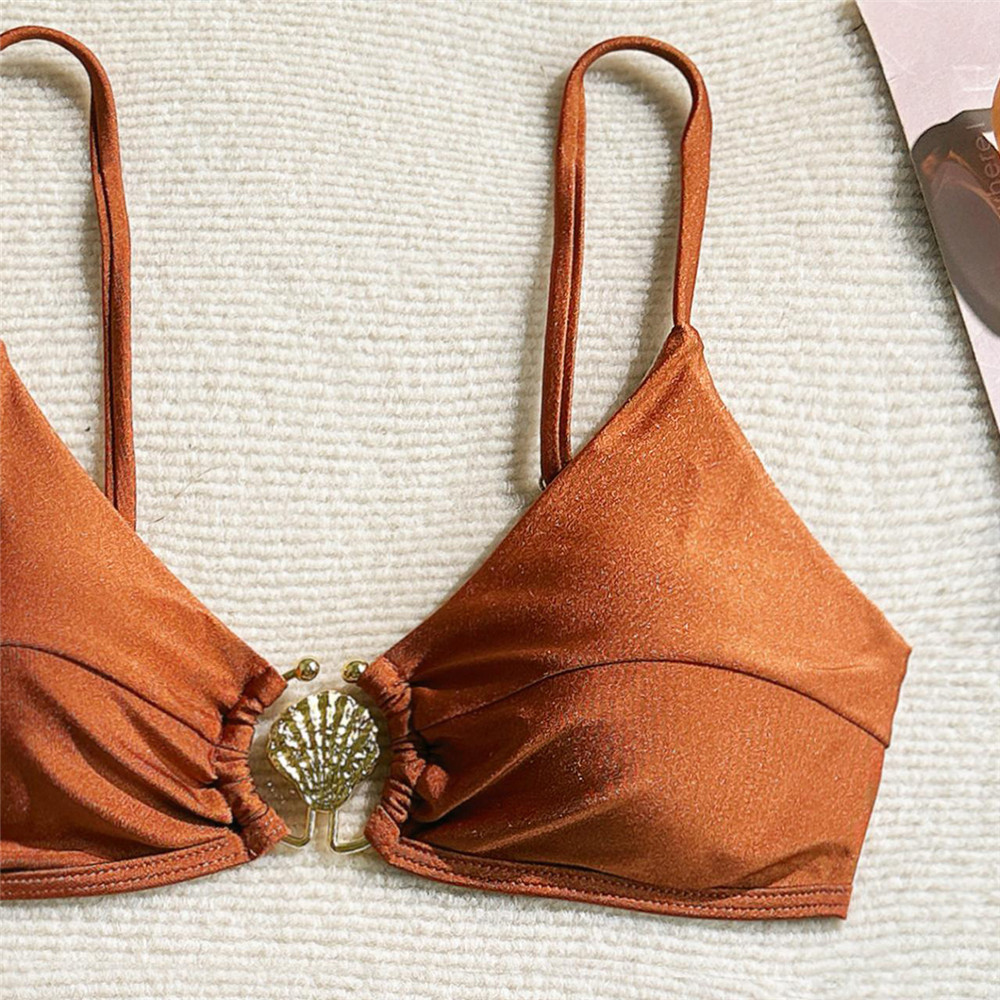 Metallring-Badeanzug Sexy Wein – Swimsuit Bikini Ruched Bewertung und Preis